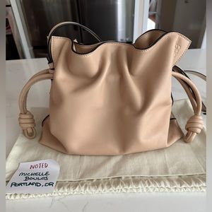 Medium Loewe Flamenco Clutch in Beige